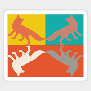 Red Fox Snow Fox Heraldic Sticker